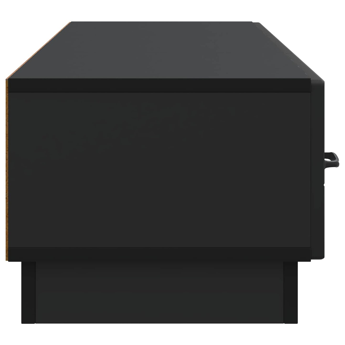 TV Cabinet with Drawer Black 147 x 34.5 x 27 cm Engineered Wood