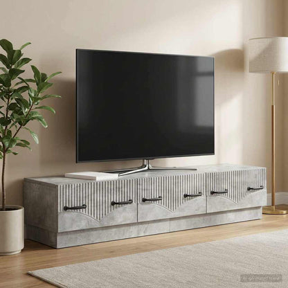 TV Cabinet Concrete Grey 147 x 34.5 x 27 cm Engineered Wood