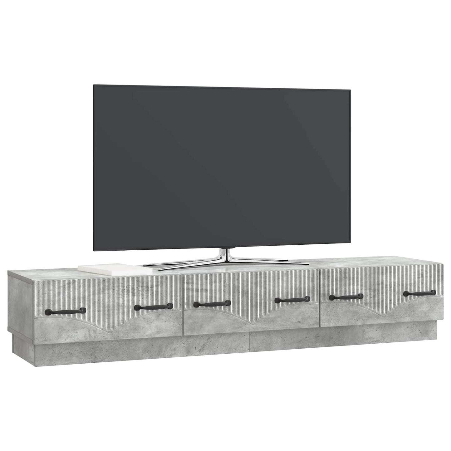 TV Cabinet Concrete Grey 147 x 34.5 x 27 cm Engineered Wood