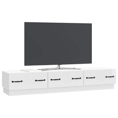 TV Cabinet High Gloss White 147 x 34.5 x 27 cm Engineered Wood