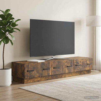 TV Cabinet Smoked Oak 147 x 34.5 x 27 cm Engineered Wood