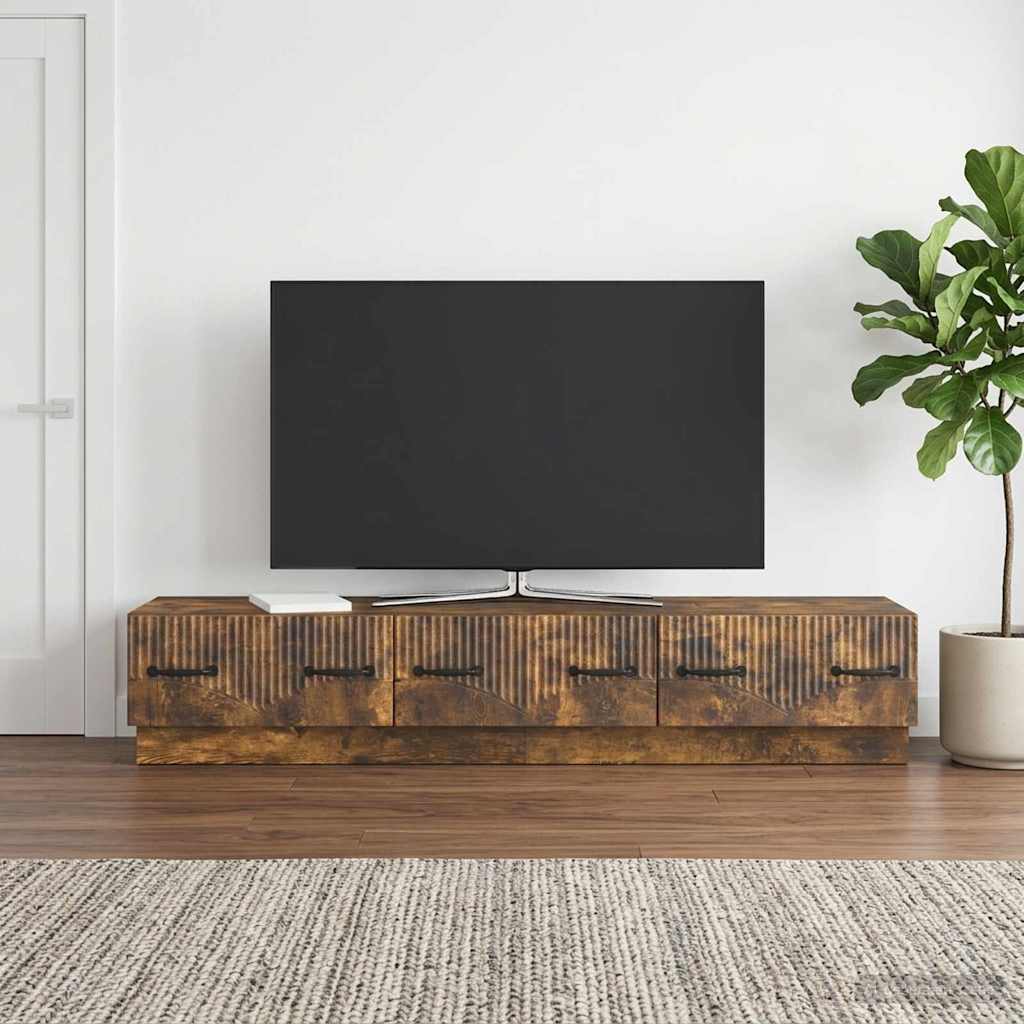 TV Cabinet Smoked Oak 147 x 34.5 x 27 cm Engineered Wood