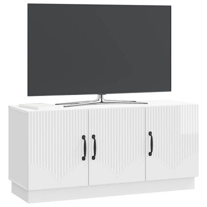 TV Cabinet High Gloss White 99 x 34.5 x 47 cm Engineered Wood