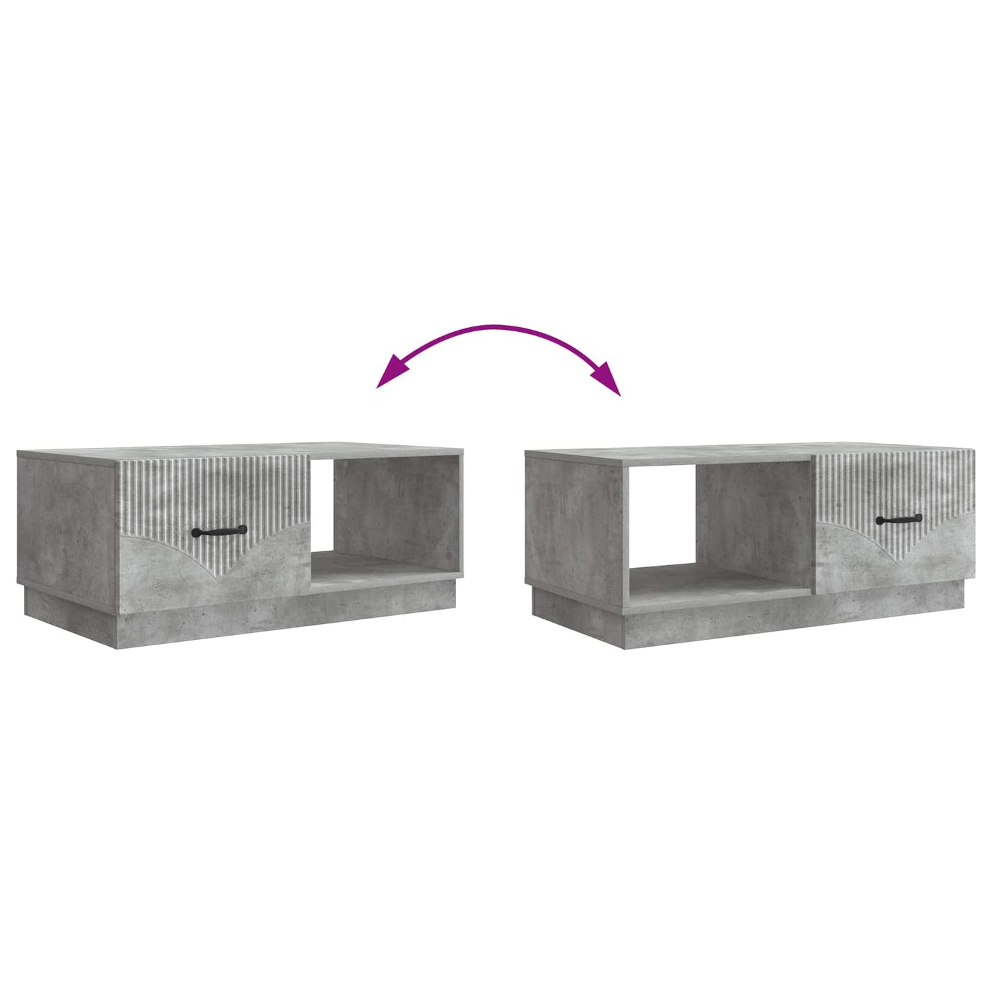 Coffee Table Concrete Grey 90 x 50 x 37 cm Engineered Wood