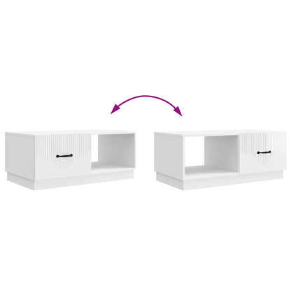Coffee Table High Gloss White 90 x 50 x 37 cm Engineered Wood