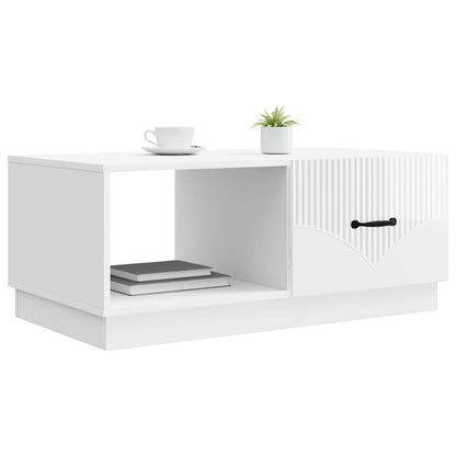 Coffee Table High Gloss White 90 x 50 x 37 cm Engineered Wood