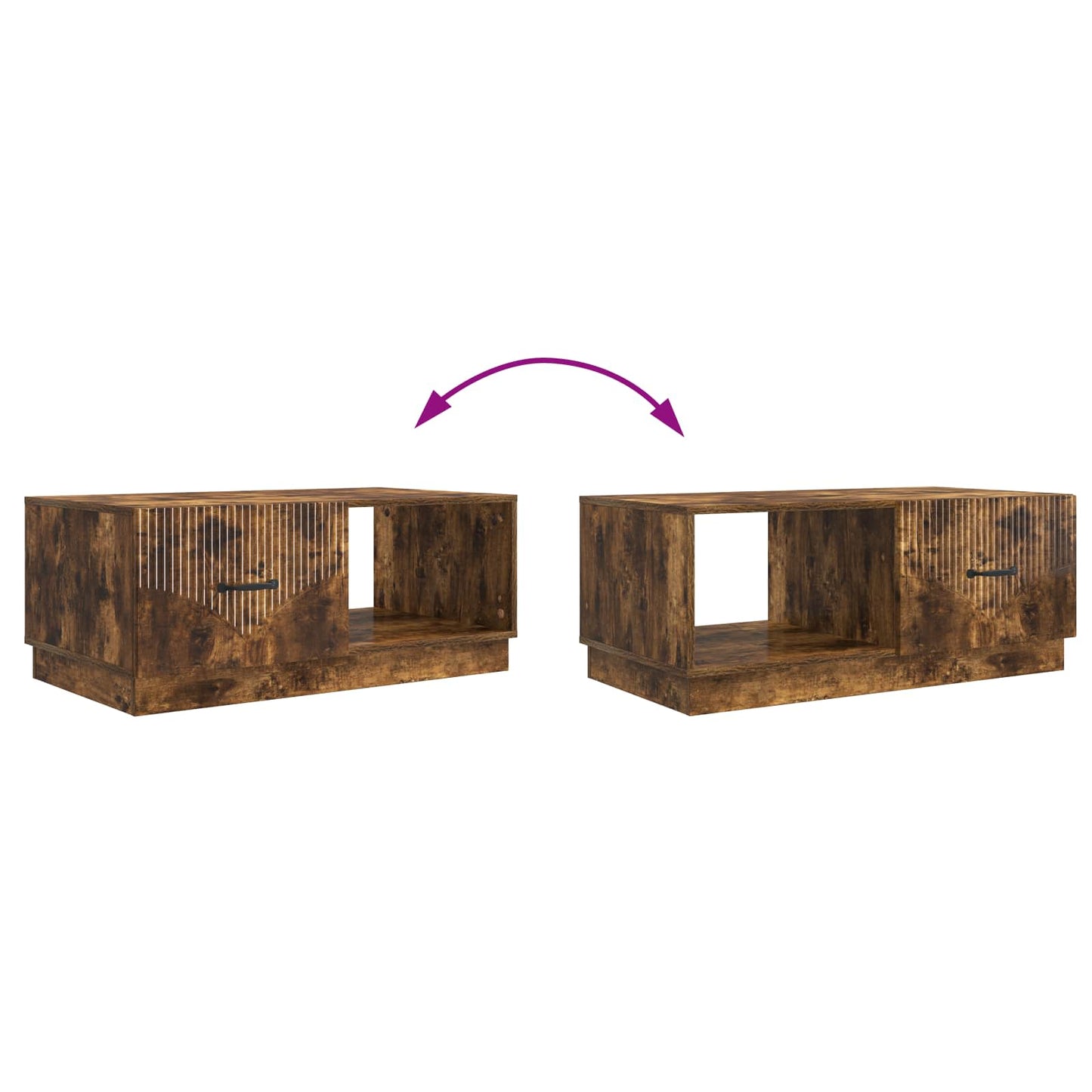 Coffee Table Smoked Oak 90 x 50 x 37 cm Engineered Wood