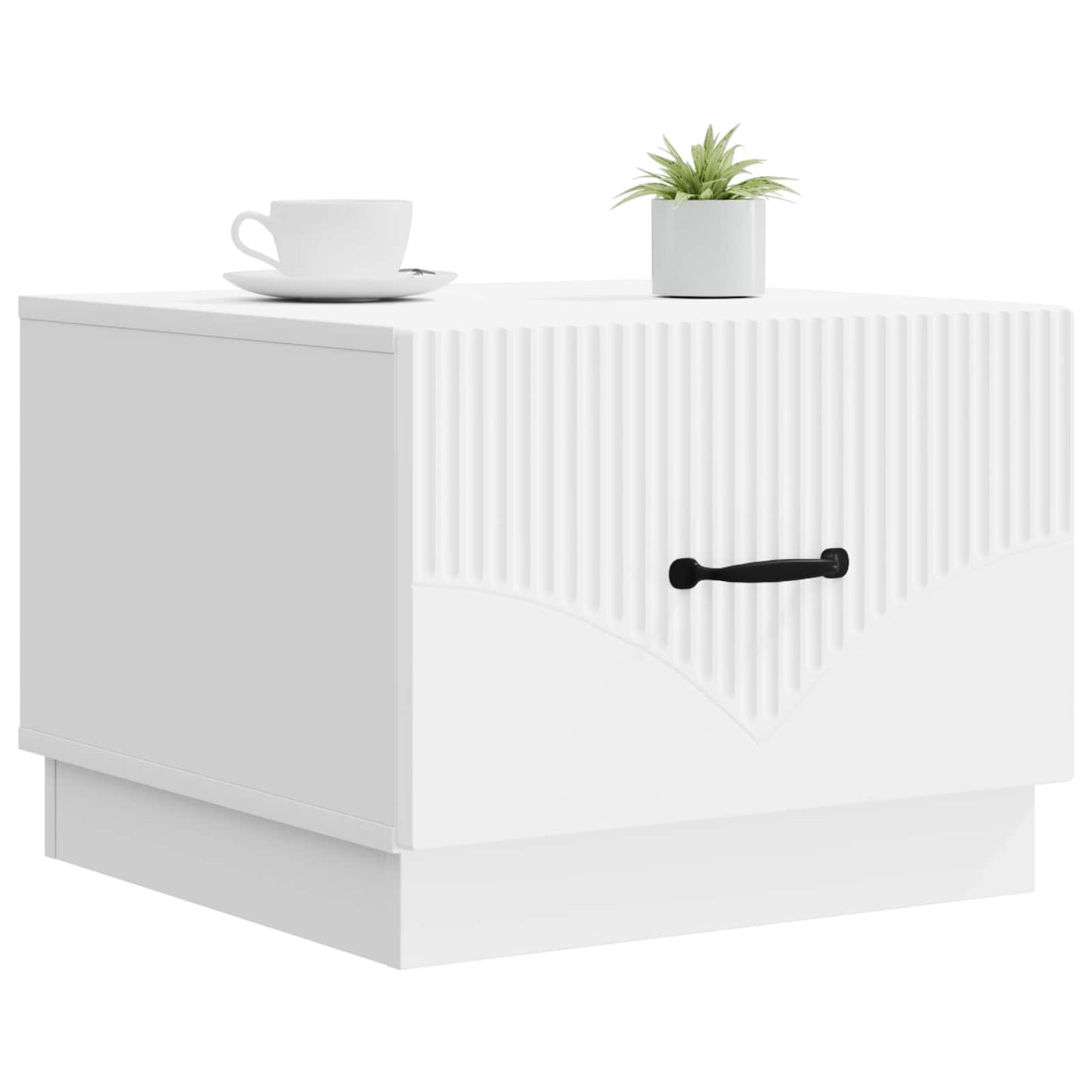 Coffee Table with Drawer White 49 x 50 x 37 cm Engineered Wood