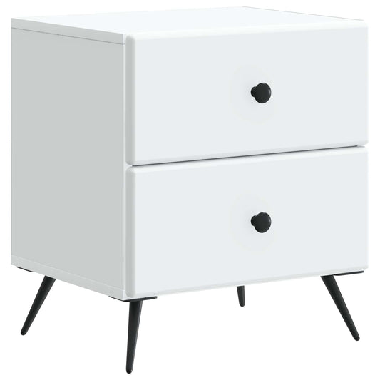 Bedside Cabinet White 43 x 34.5 x 47.5 cm Engineered Wood