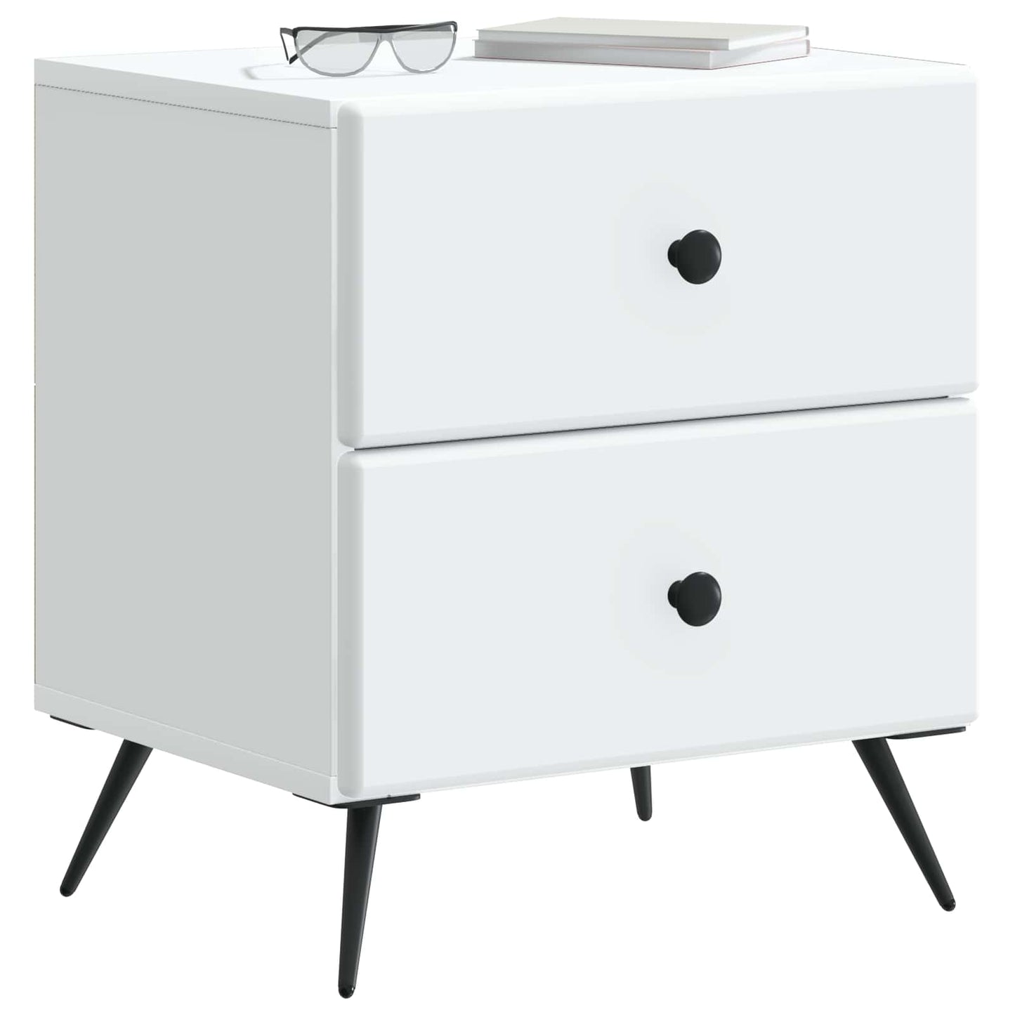 Bedside Cabinet White 43 x 34.5 x 47.5 cm Engineered Wood