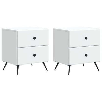 Bedside Cabinet 2 pcs White 43 x 34.5 x 47.5 cm Engineered Wood
