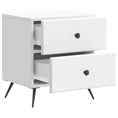 Bedside Cabinet 2 pcs White 43 x 34.5 x 47.5 cm Engineered Wood