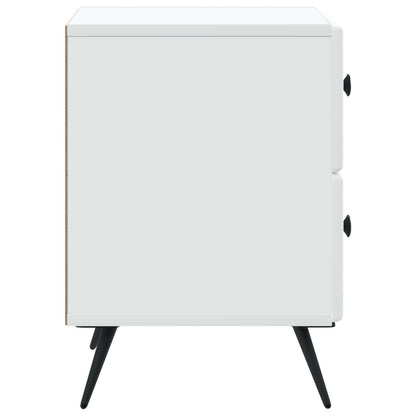 Bedside Cabinet 2 pcs White 43 x 34.5 x 47.5 cm Engineered Wood