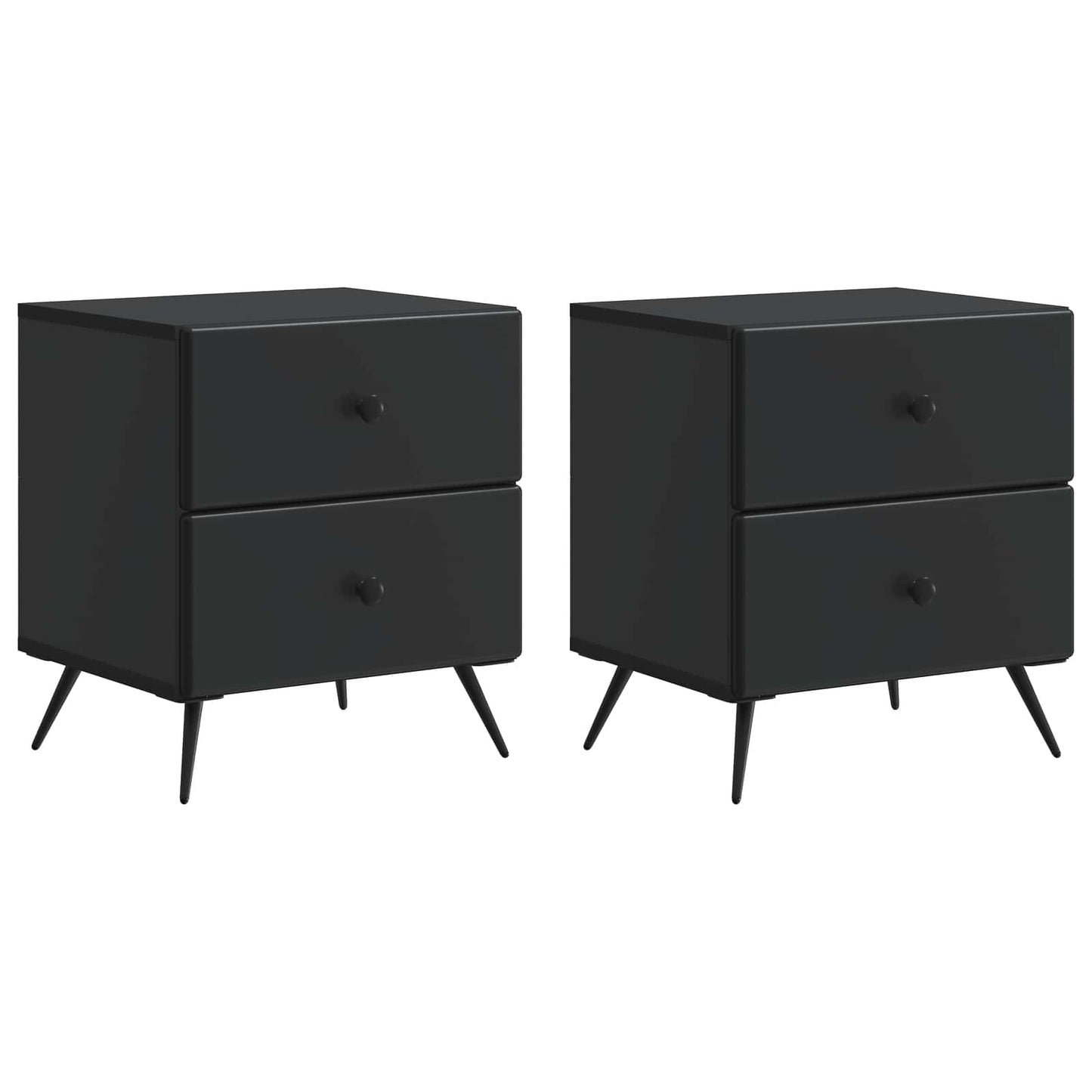 Bedside Cabinet 2 pcs Black 43 x 34.5 x 47.5 cm Engineered Wood