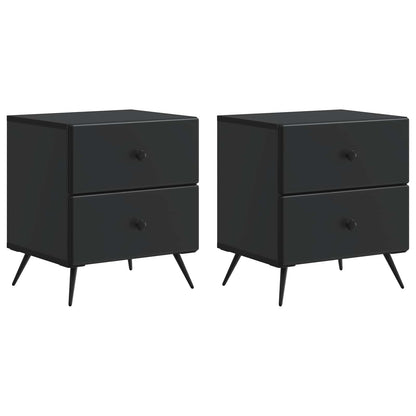 Bedside Cabinet 2 pcs Black 43 x 34.5 x 47.5 cm Engineered Wood