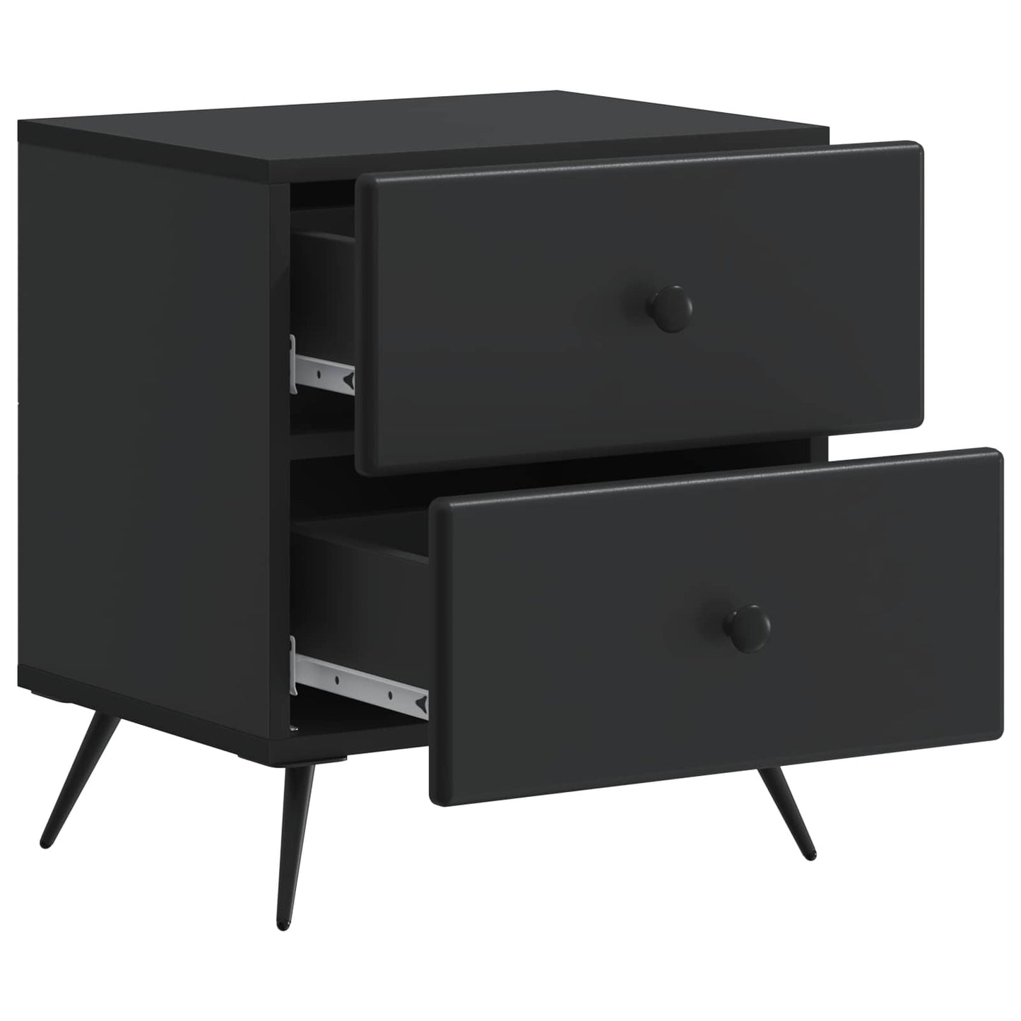 Bedside Cabinet 2 pcs Black 43 x 34.5 x 47.5 cm Engineered Wood