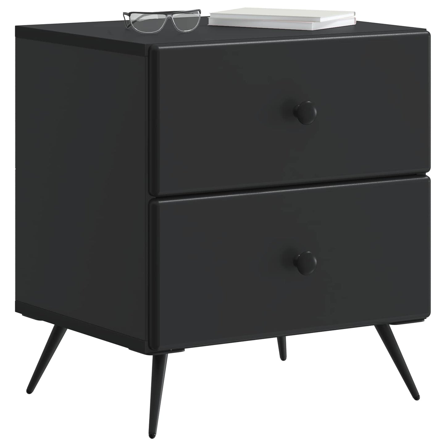 Bedside Cabinet 2 pcs Black 43 x 34.5 x 47.5 cm Engineered Wood