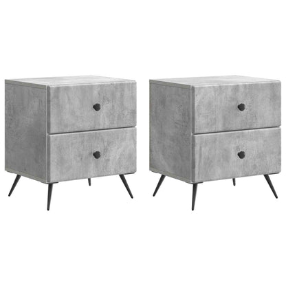 Bedside Cabinet 2 pcs Concrete Grey 43 x 34.5 x 47.5 cm