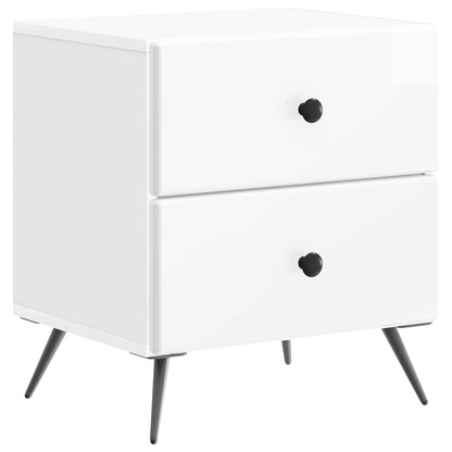 Bedside Cabinet 2 pcs High Gloss White 43 x 34.5 x 47.5 cm