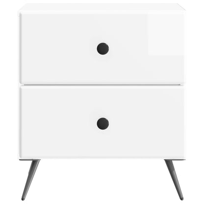 Bedside Cabinet 2 pcs High Gloss White 43 x 34.5 x 47.5 cm