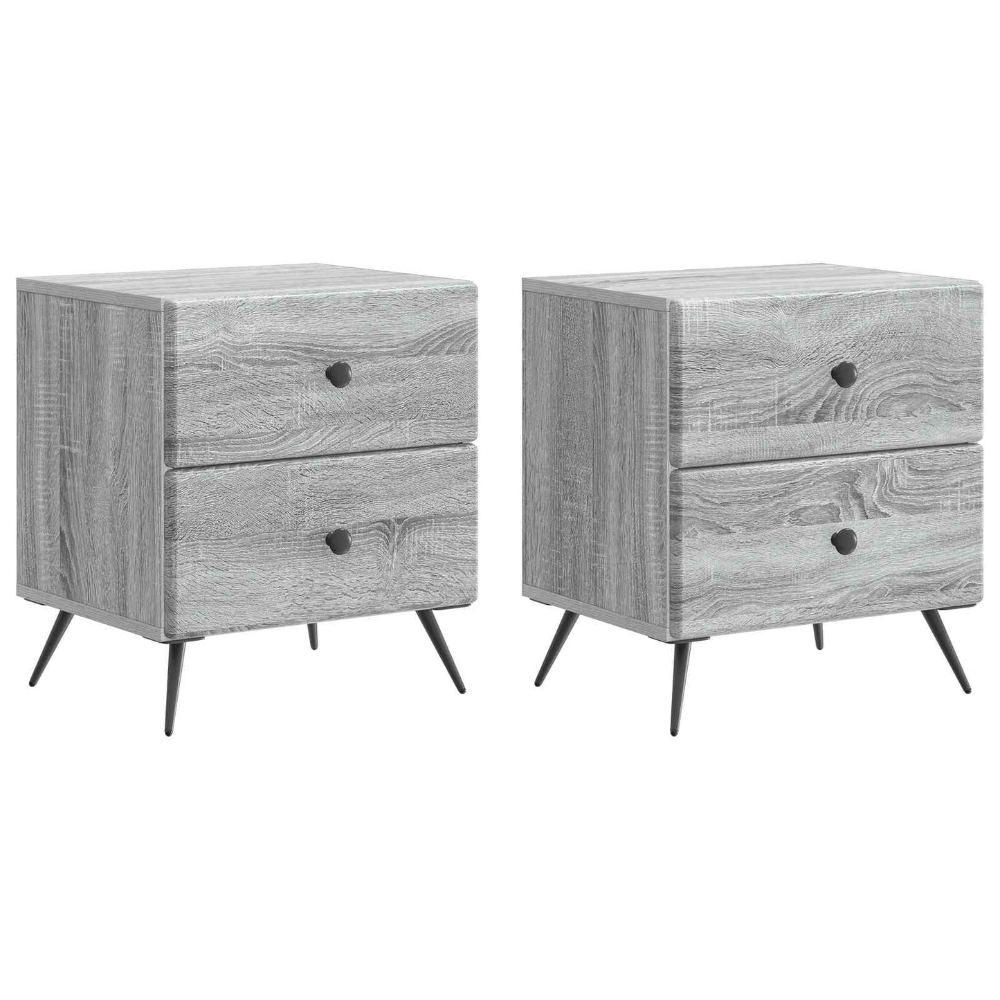 Bedside Cabinet 2 pcs Grey Sonoma 43 x 34.5 x 47.5 cm