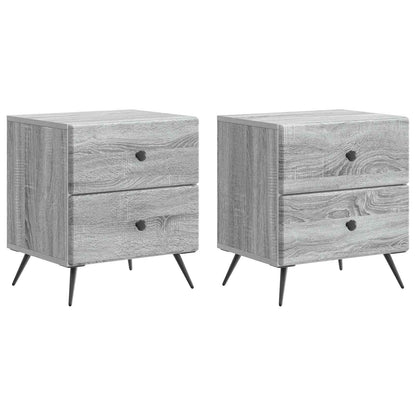 Bedside Cabinet 2 pcs Grey Sonoma 43 x 34.5 x 47.5 cm