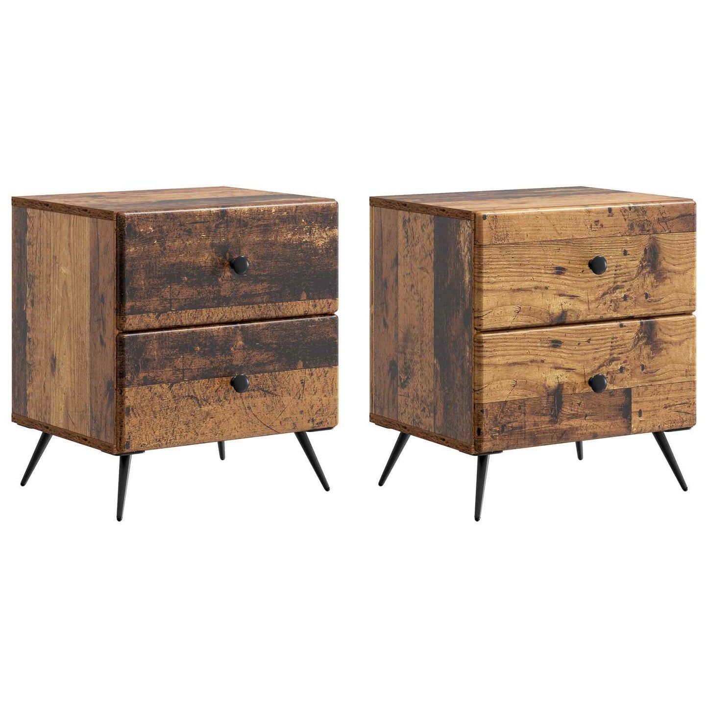 Bedside Cabinet 2 pcs Old Wood 43 x 34.5 x 47.5 cm
