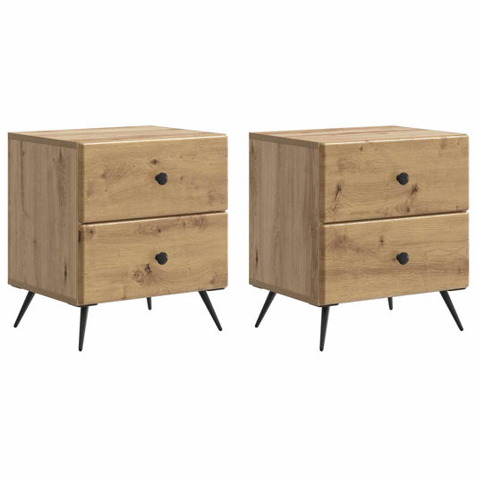 Bedside Cabinet 2 pcs Artisan Oak 43 x 34.5 x 47.5 cm