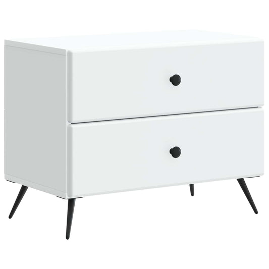 Bedside Cabinet White 62 x 34.5 x 47.5 cm Engineered Wood