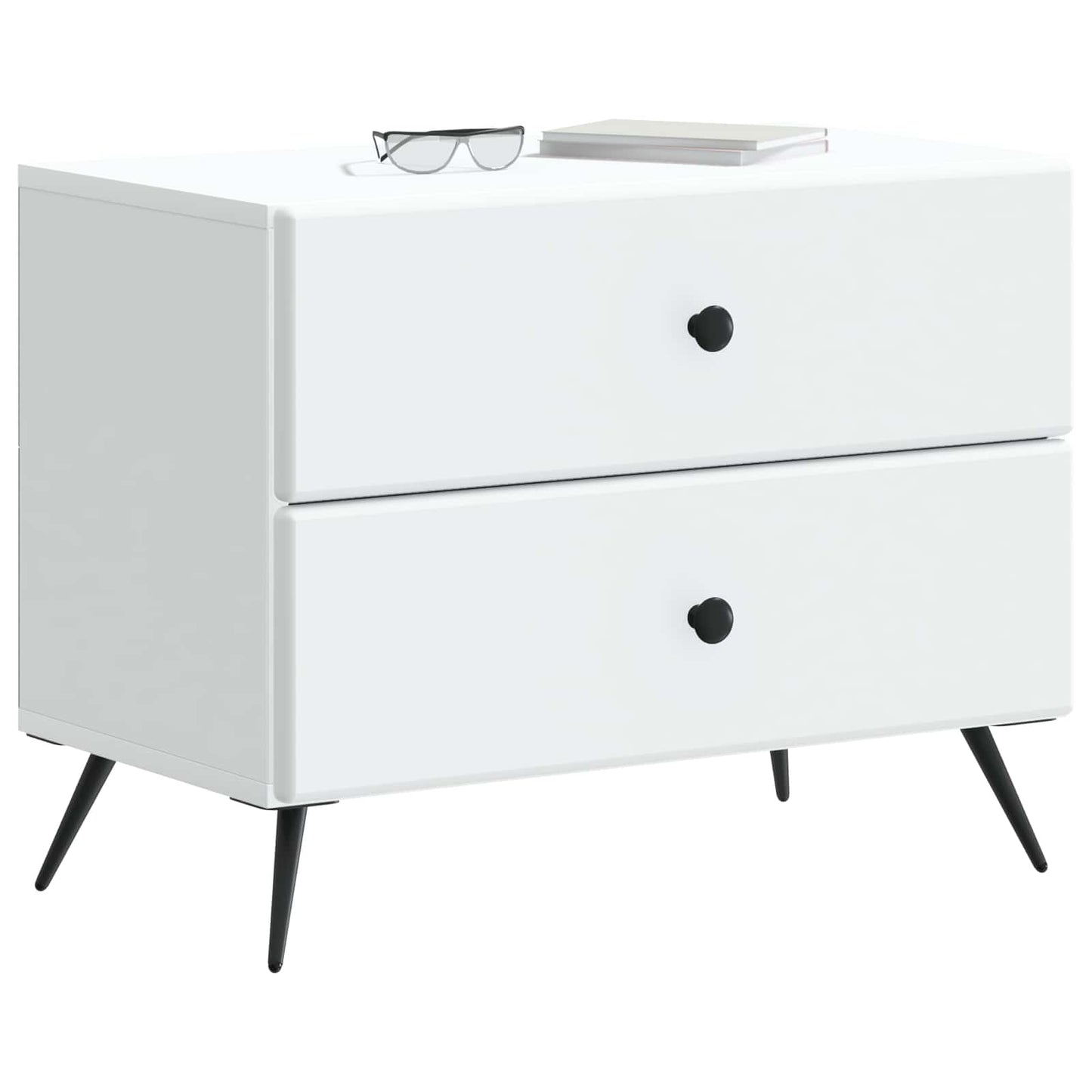 Bedside Cabinet White 62 x 34.5 x 47.5 cm Engineered Wood