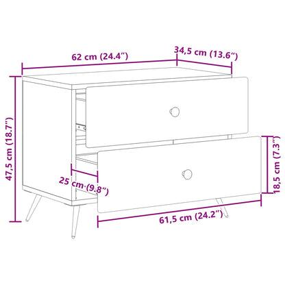 Bedside Cabinet Sonoma Oak 62 x 34.5 x 47.5 cm Engineered Wood