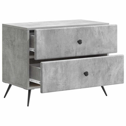 Bedside Cabinet with Drawer Concrete Grey 62 x 34.5 x 47.5 cm