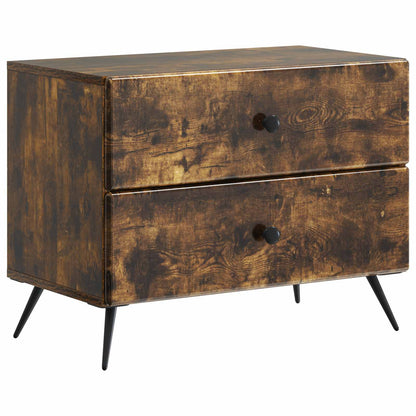 Bedside Cabinet Smoked Oak 62 x 34.5 x 47.5 cm Engineered Wood