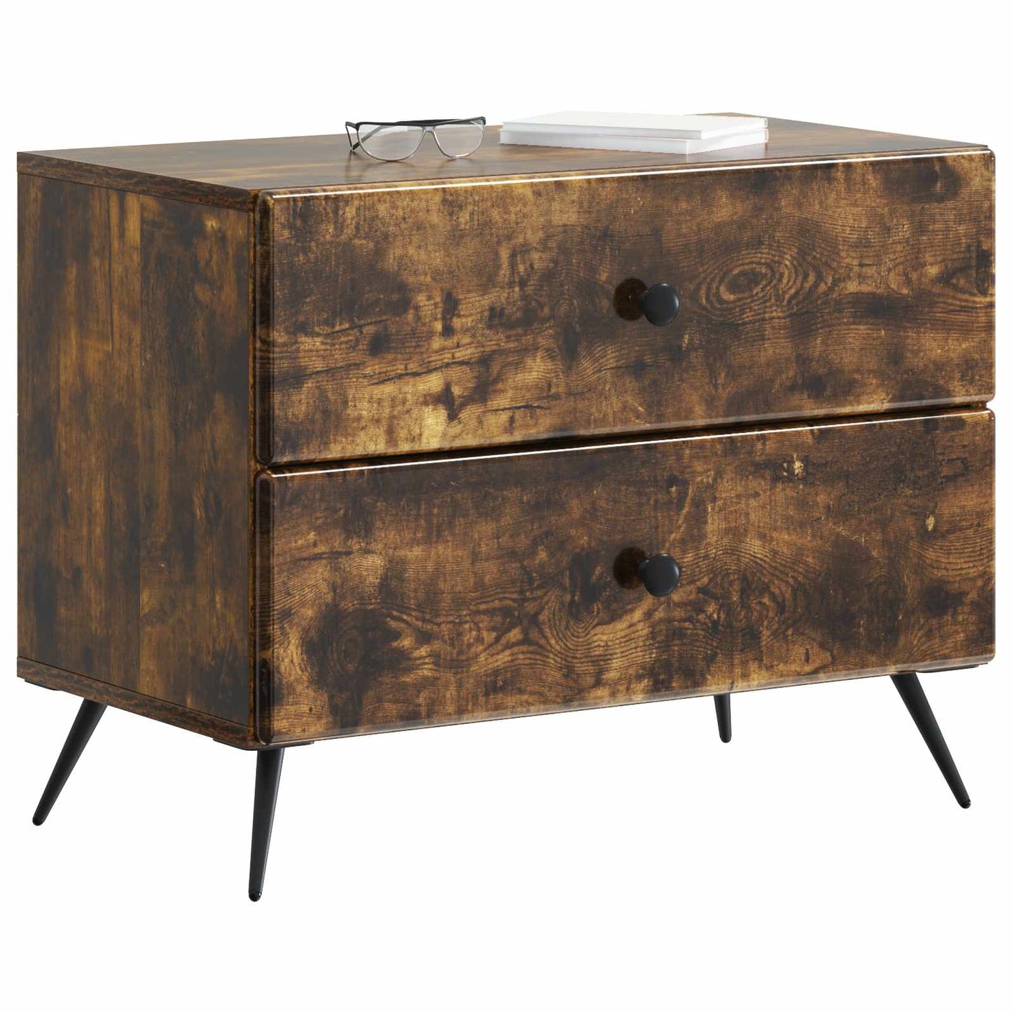 Bedside Cabinet Smoked Oak 62 x 34.5 x 47.5 cm Engineered Wood
