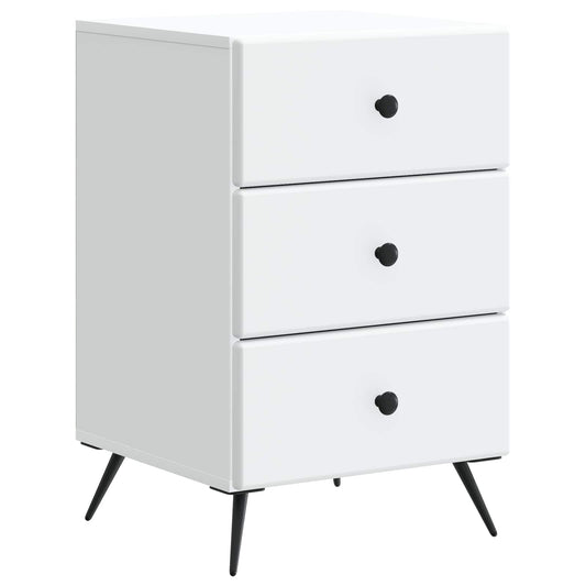 Bedside Cabinet White 43 x 41 x 66.5 cm Engineered Wood