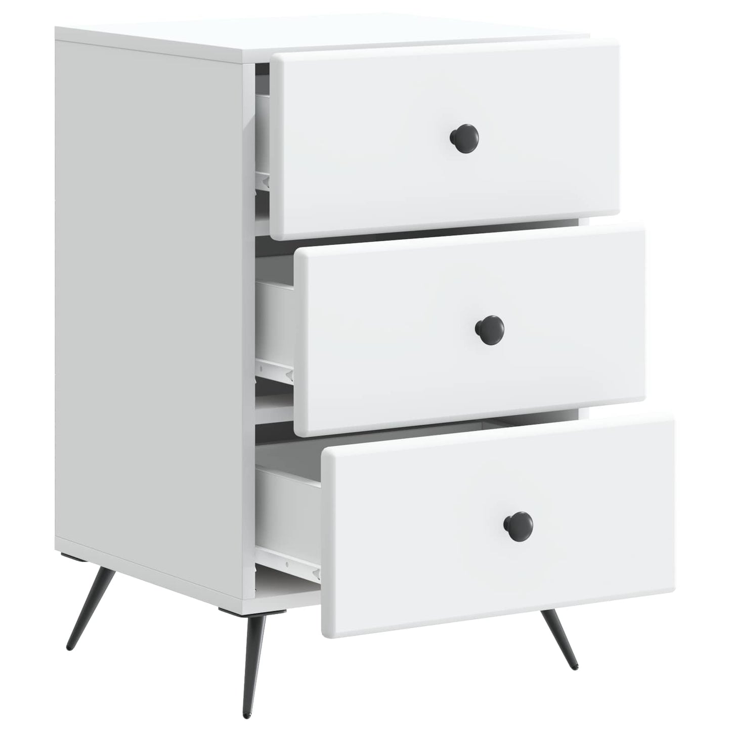 Bedside Cabinet White 43 x 41 x 66.5 cm Engineered Wood