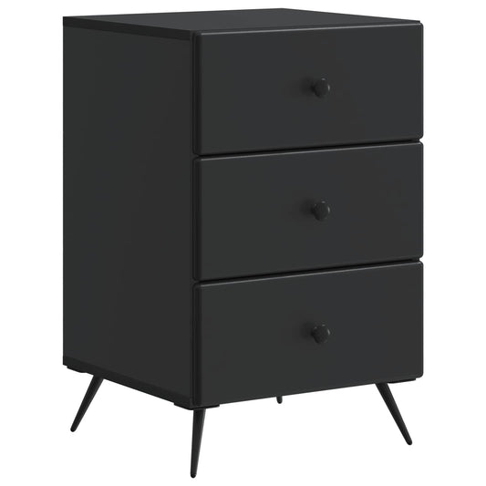 Bedside Cabinet Black 43 x 41 x 66.5 cm Engineered Wood