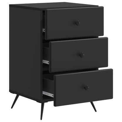 Bedside Cabinet Black 43 x 41 x 66.5 cm Engineered Wood