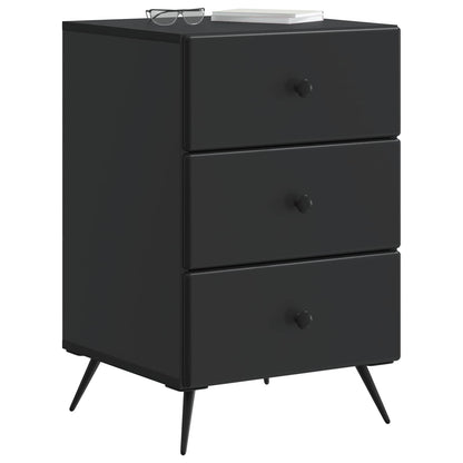 Bedside Cabinet Black 43 x 41 x 66.5 cm Engineered Wood