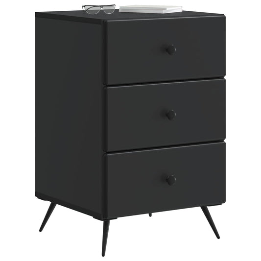 Bedside Cabinet Black 43 x 41 x 66.5 cm Engineered Wood