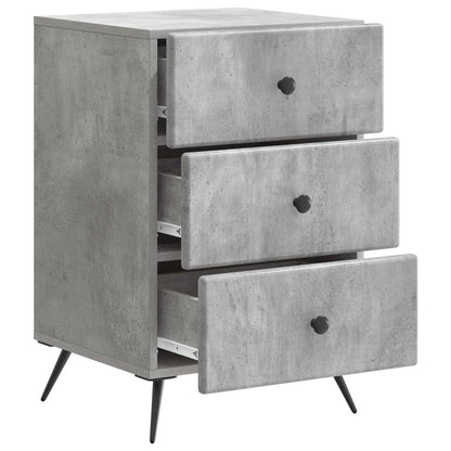 Bedside Cabinet Concrete Grey 43 x 41 x 66.5 cm Engineered Wood