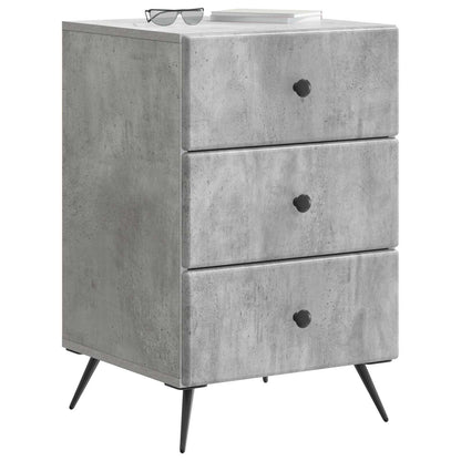 Bedside Cabinet Concrete Grey 43 x 41 x 66.5 cm Engineered Wood