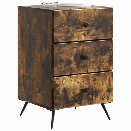 Bedside Cabinet Smoked Oak 43 x 41 x 66.5 cm Engineered Wood