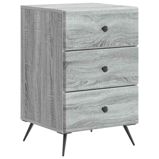 Bedside Cabinet Grey Sonoma 43 x 41 x 66.5 cm Engineered Wood