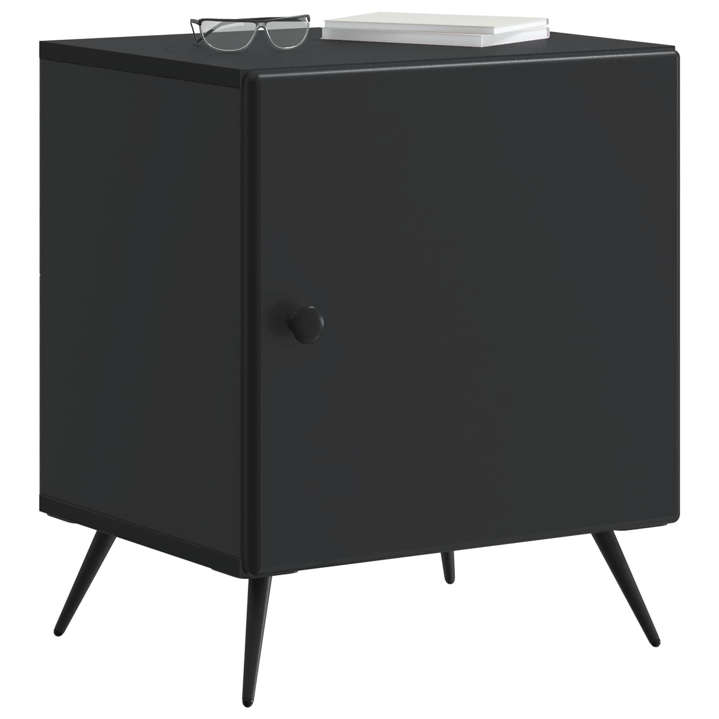 Bedside Cabinet Black 43 x 34.5 x 50 cm Engineered Wood