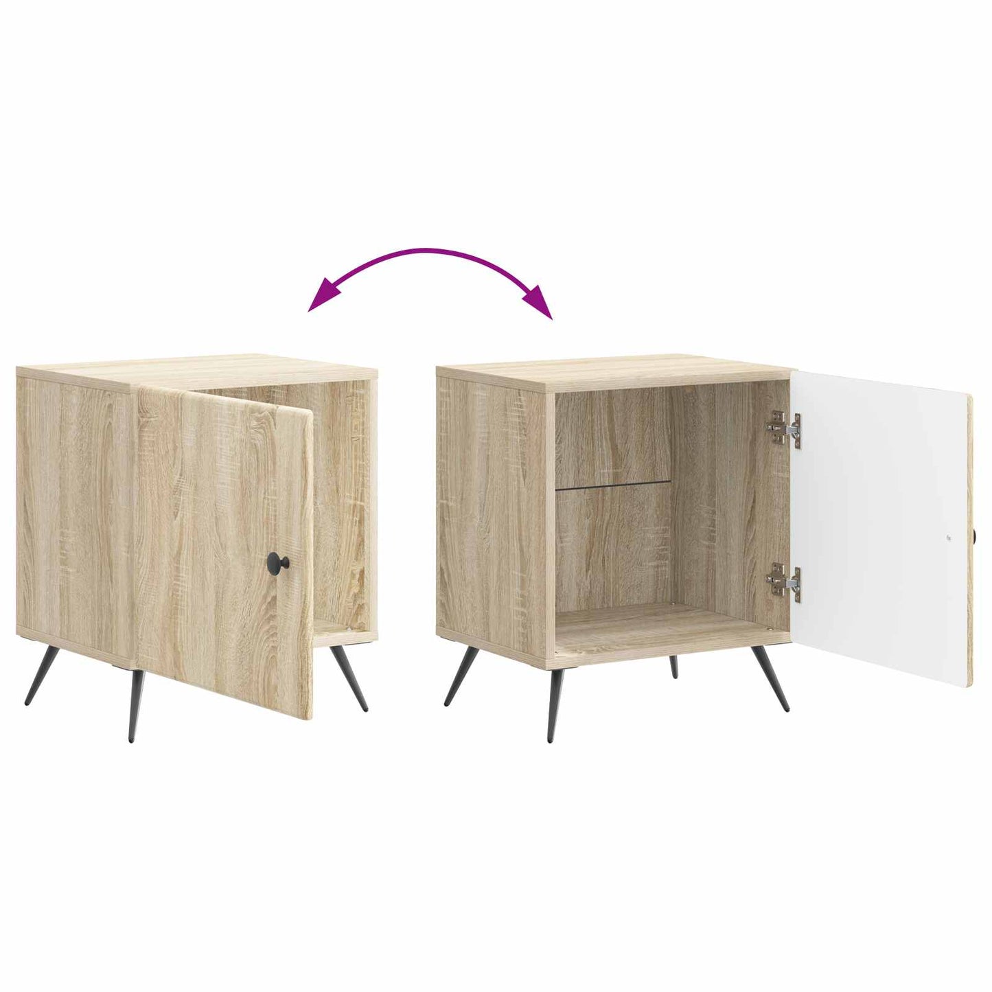 Bedside Cabinet 2 pcs Sonoma Oak 43 x 34.5 x 50 cm