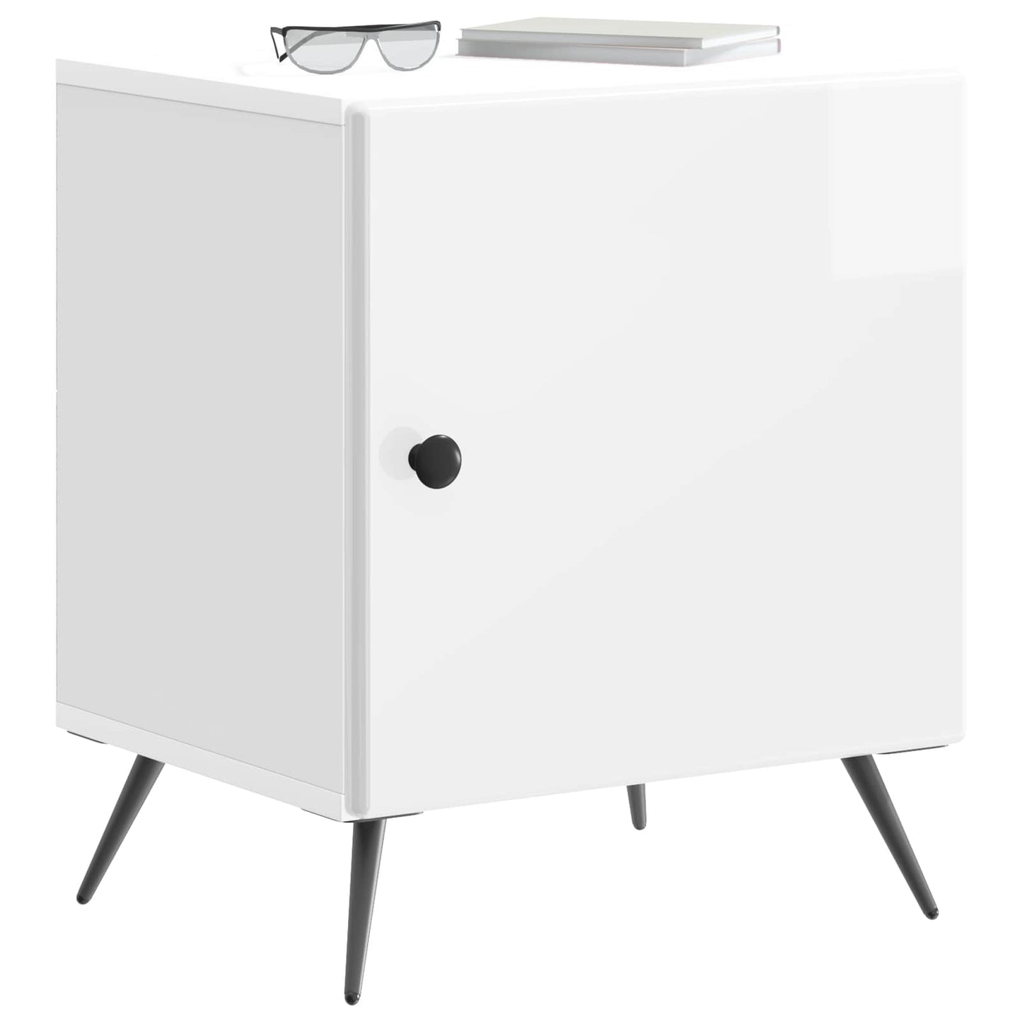 Bedside Cabinet 2 pcs High Gloss White 43 x 34.5 x 50 cm