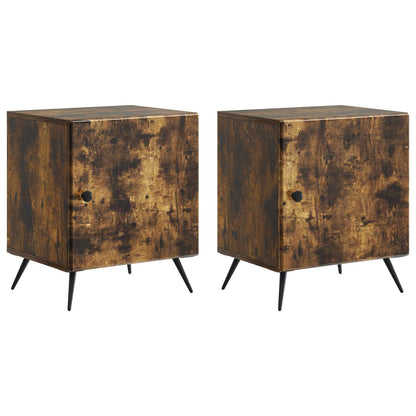 Bedside Cabinet 2 pcs Smoked Oak 43 x 34.5 x 50 cm