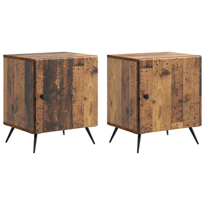 Bedside Cabinet 2 pcs Old Wood 43 x 34.5 x 50 cm