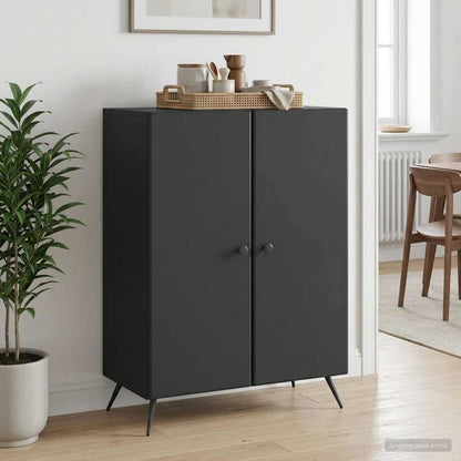 Sideboard Black 66 x 34.5 x 90 cm Engineered Wood